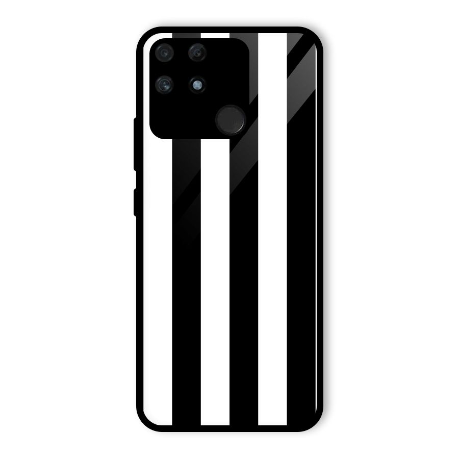 Lavish Black Stripes Glass Back Case for Realme Narzo 50A