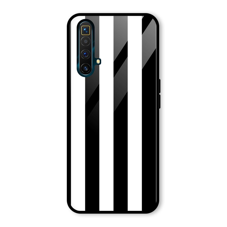 Lavish Black Stripes Glass Back Case for Realme X3