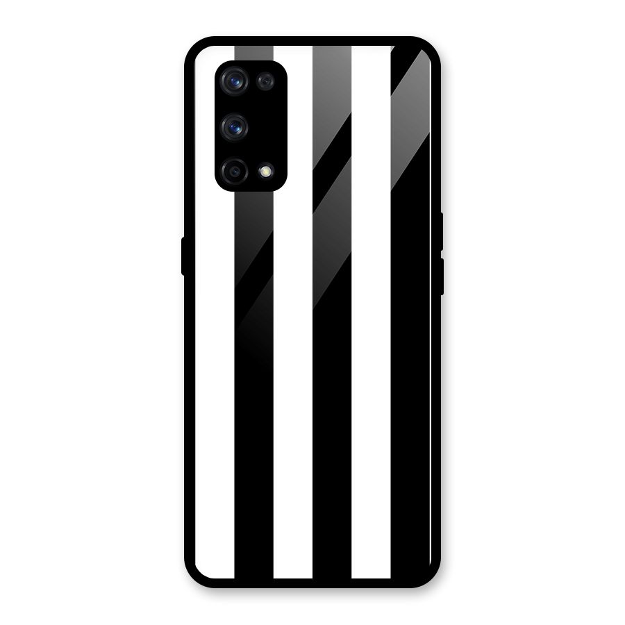 Lavish Black Stripes Glass Back Case for Realme X7 Pro
