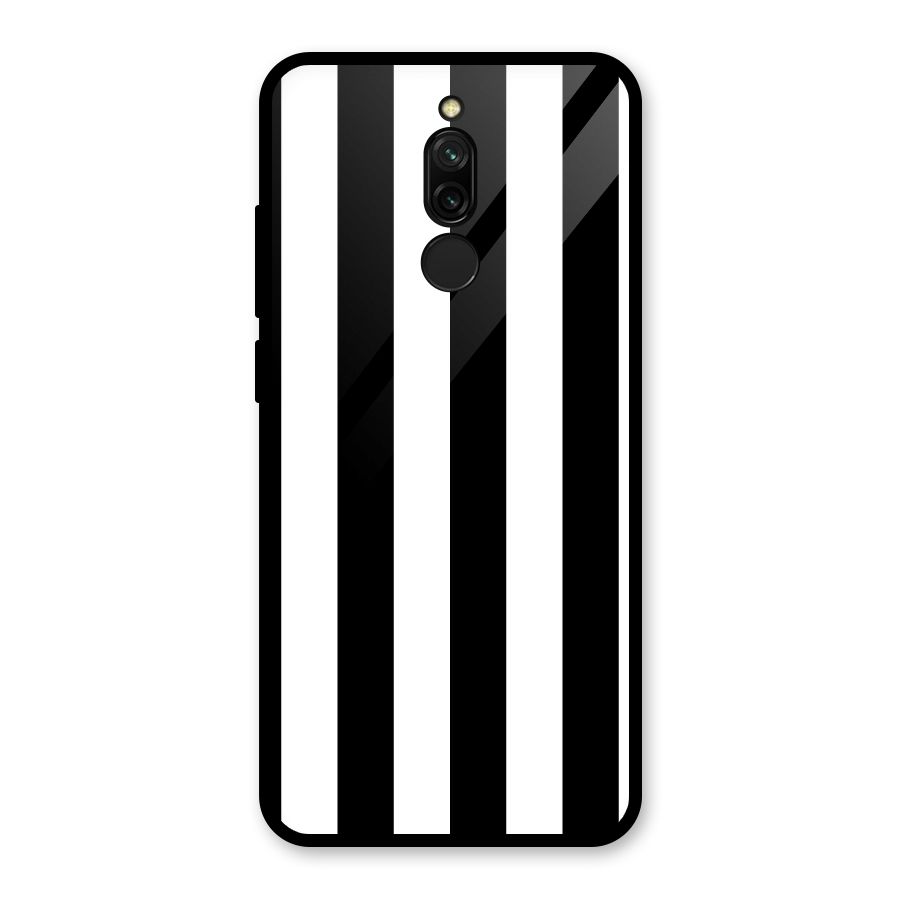Lavish Black Stripes Glass Back Case for Redmi 8