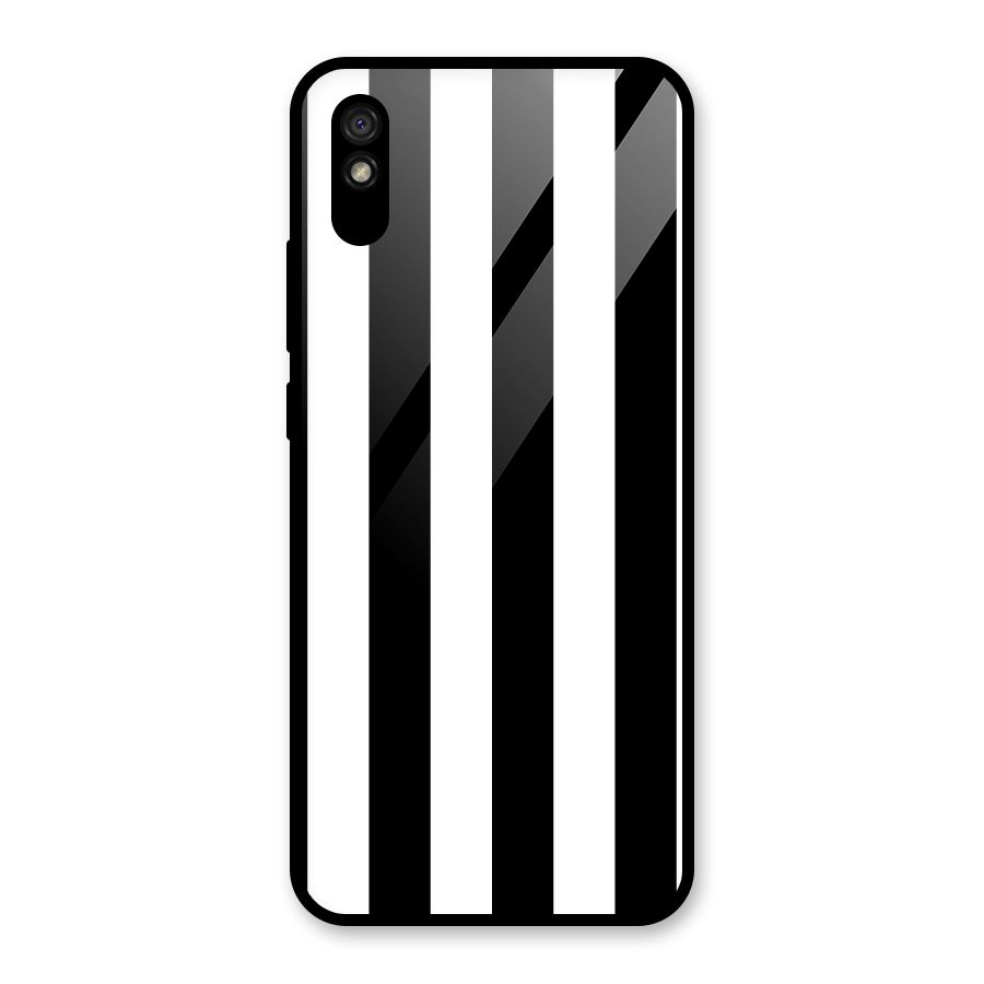 Lavish Black Stripes Glass Back Case for Redmi 9i