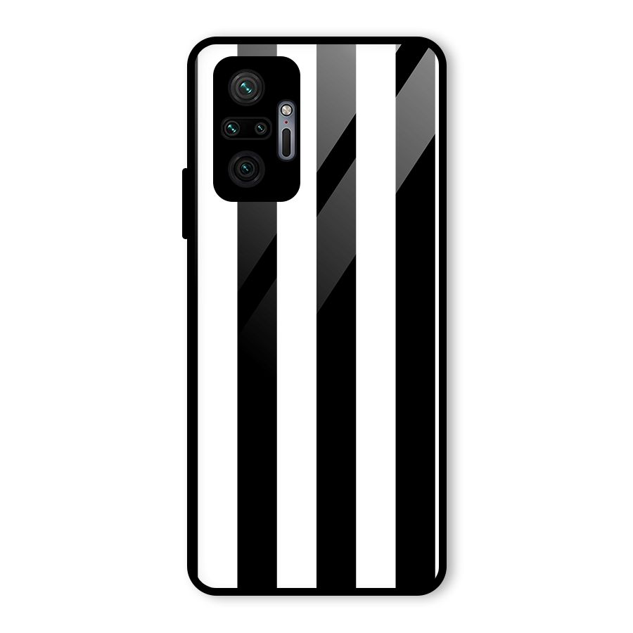 Lavish Black Stripes Glass Back Case for Redmi Note 10 Pro