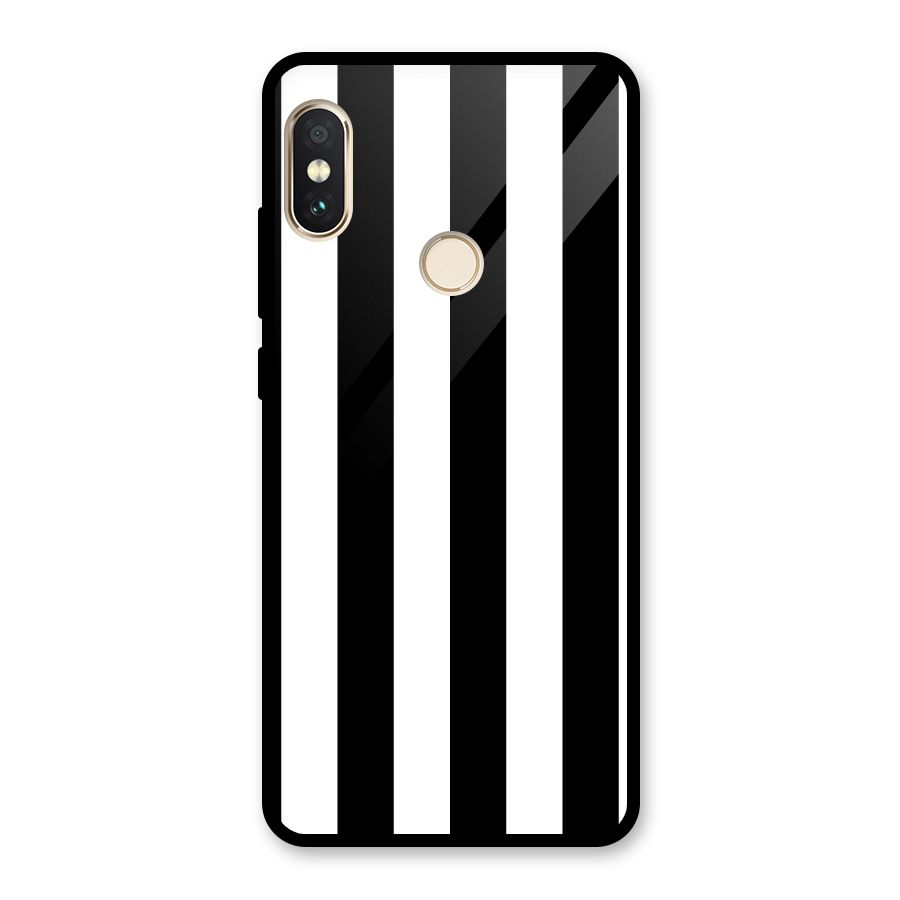 Lavish Black Stripes Glass Back Case for Redmi Note 5 Pro