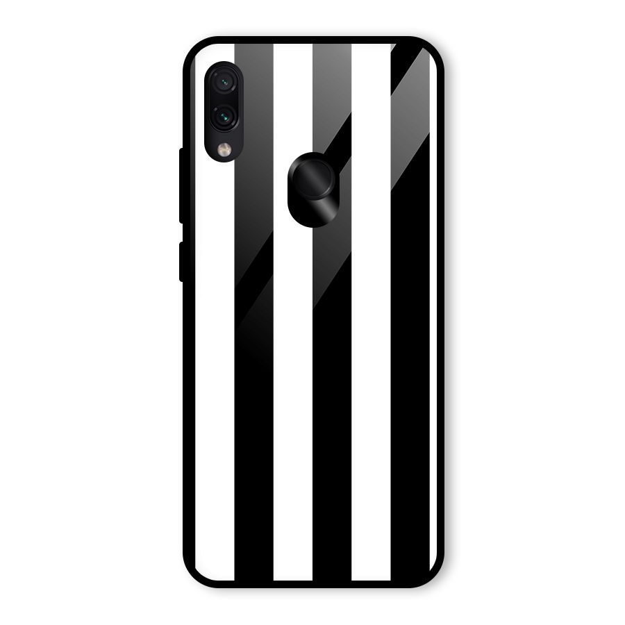 Lavish Black Stripes Glass Back Case for Redmi Note 7