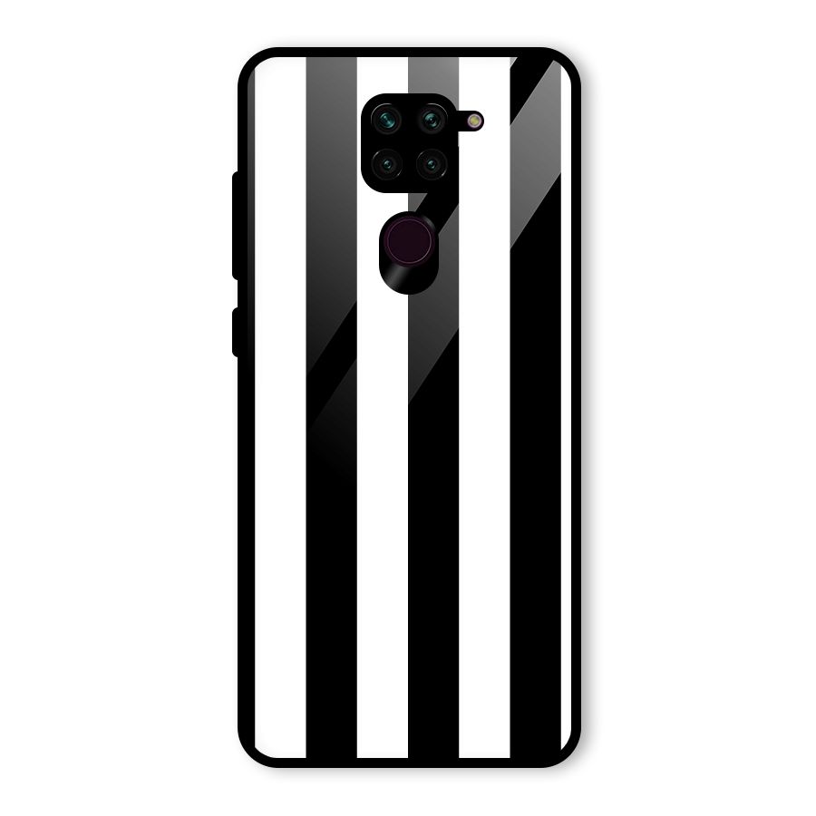Lavish Black Stripes Glass Back Case for Redmi Note 9