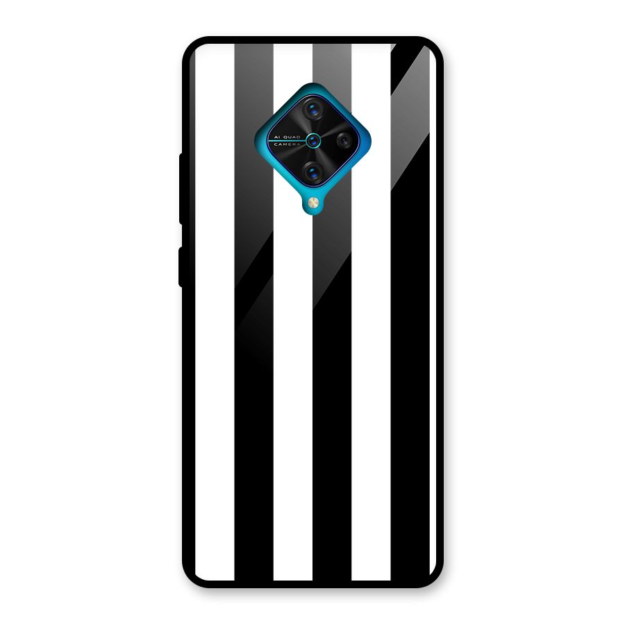 Lavish Black Stripes Glass Back Case for Vivo S1 Pro