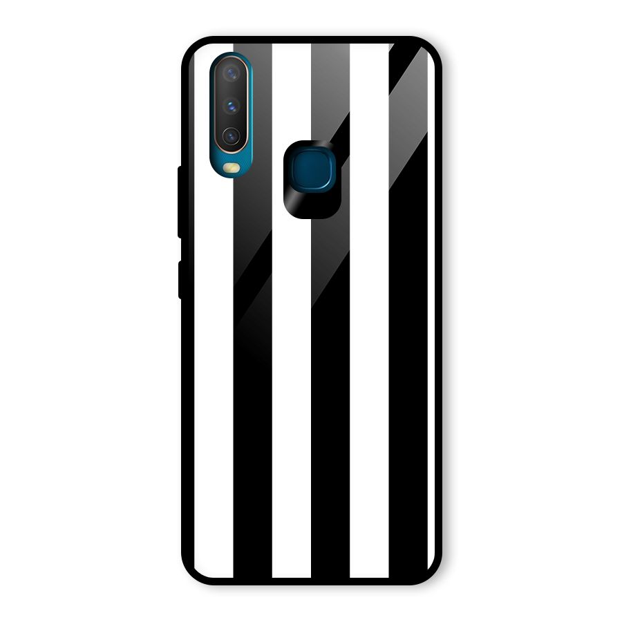 Lavish Black Stripes Glass Back Case for Vivo U10