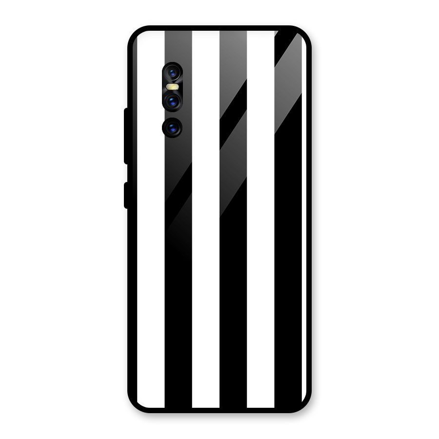 Lavish Black Stripes Glass Back Case for Vivo V15 Pro