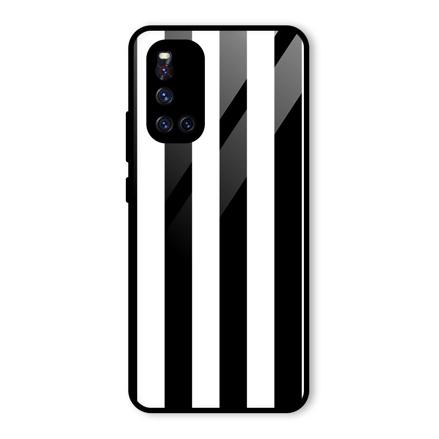 Lavish Black Stripes Glass Back Case for Vivo V19