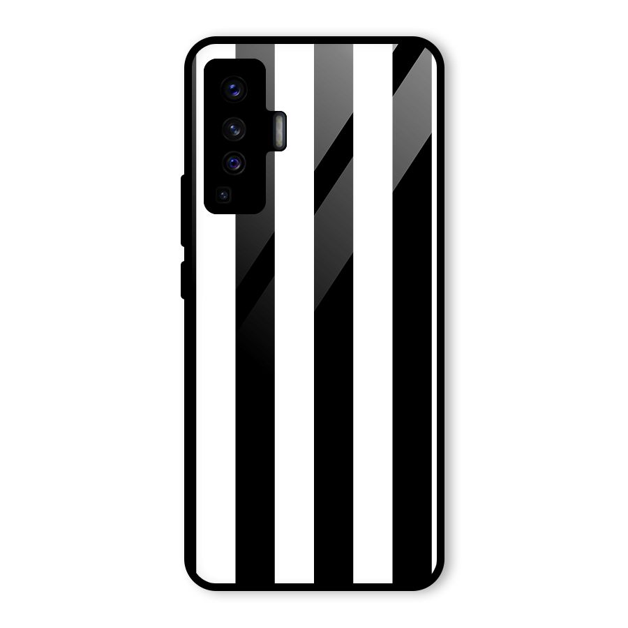 Lavish Black Stripes Glass Back Case for Vivo X50