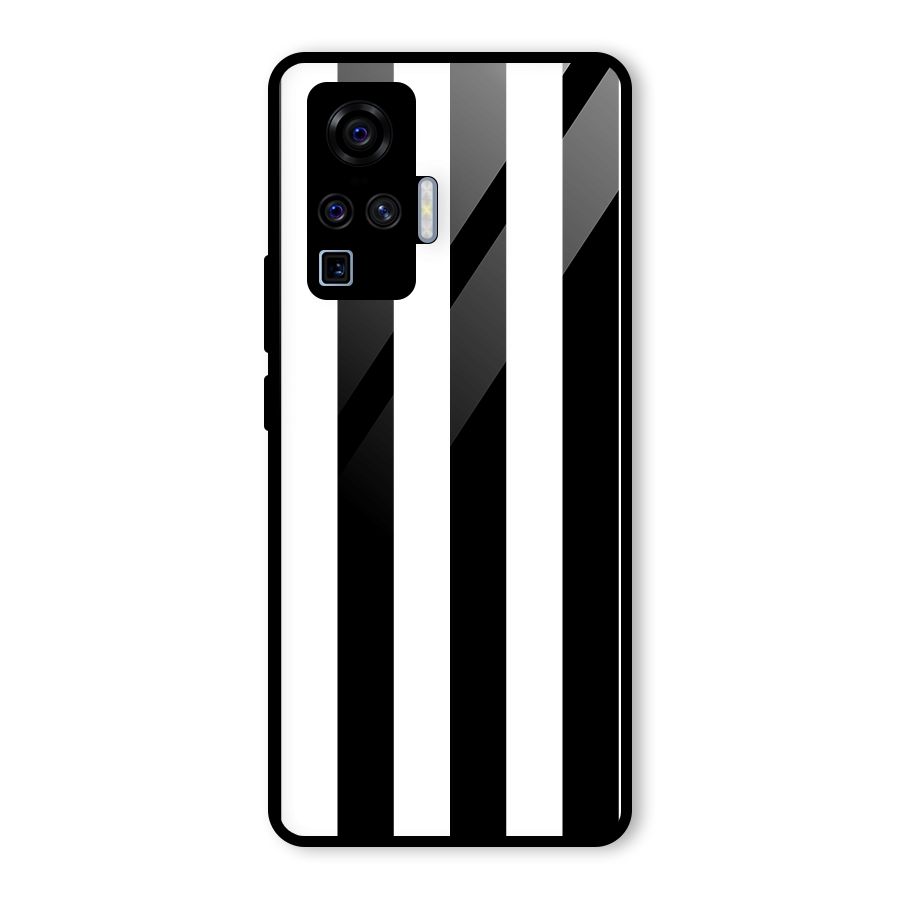 Lavish Black Stripes Glass Back Case for Vivo X50 Pro