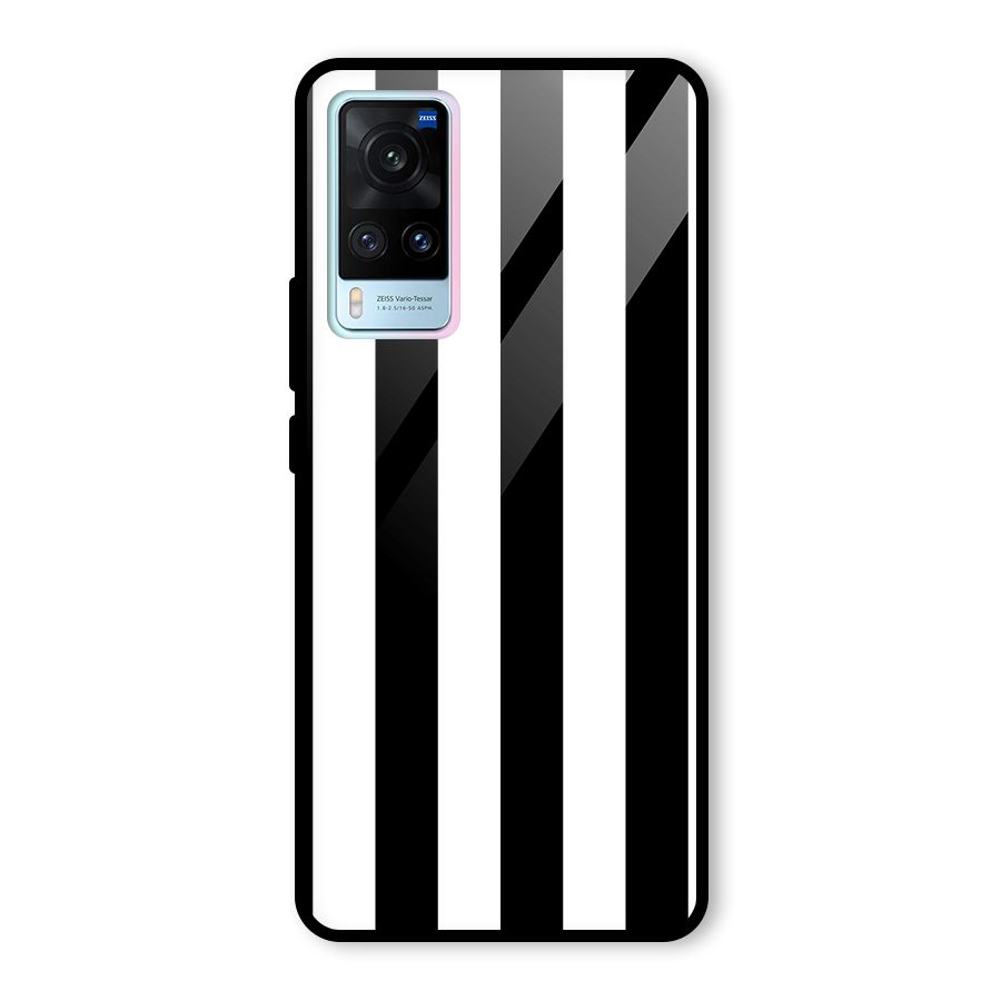 Lavish Black Stripes Glass Back Case for Vivo X60