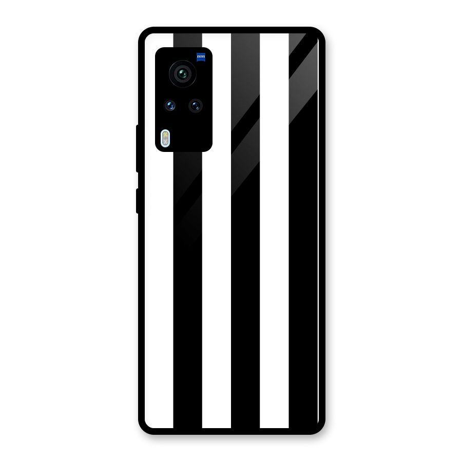 Lavish Black Stripes Glass Back Case for Vivo X60 Pro