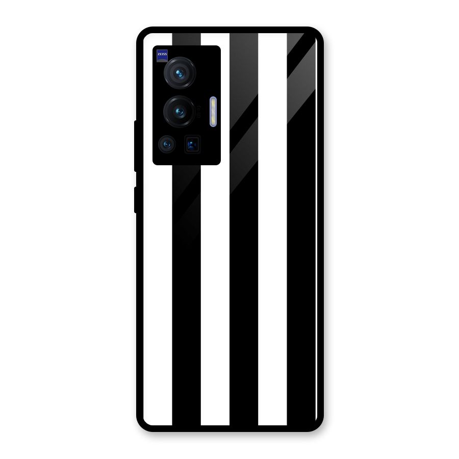 Lavish Black Stripes Glass Back Case for Vivo X70 Pro