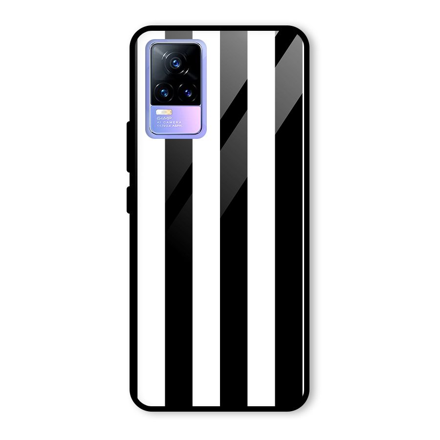 Lavish Black Stripes Glass Back Case for Vivo Y73