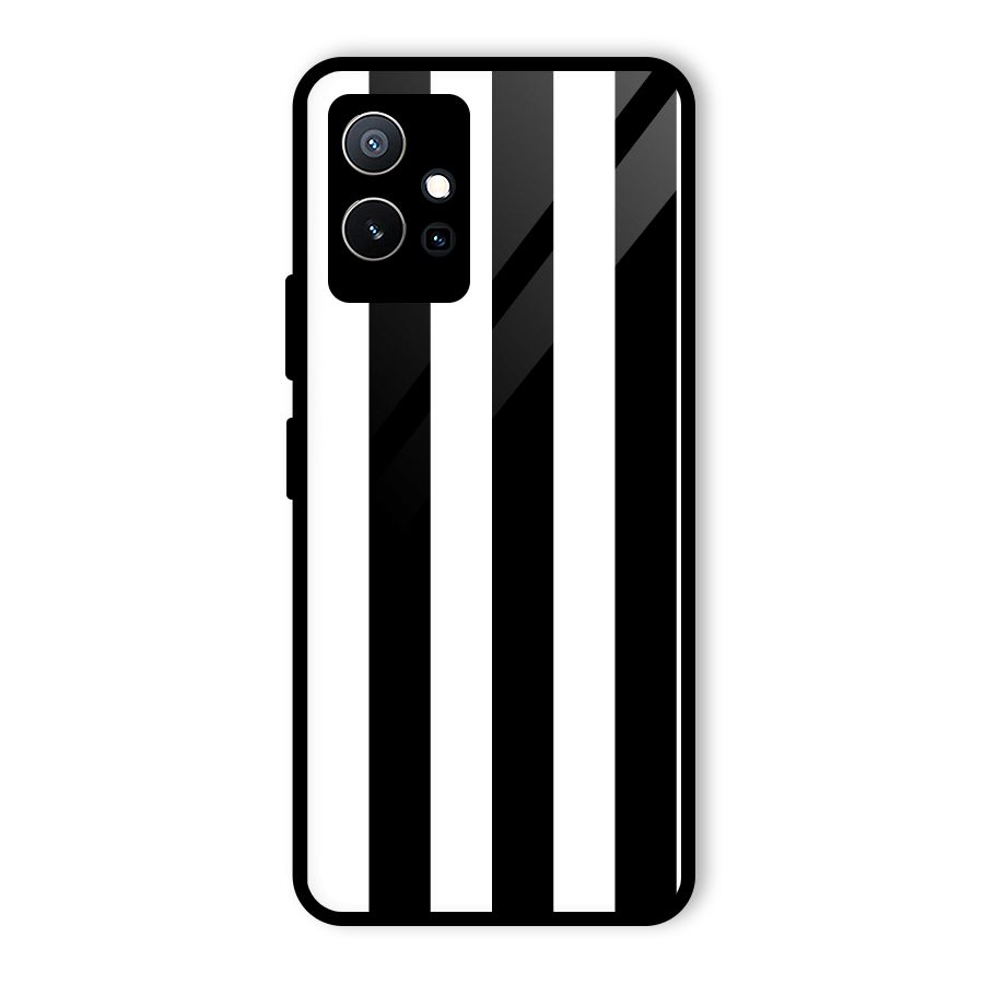 Lavish Black Stripes Glass Back Case for Vivo Y75 5G