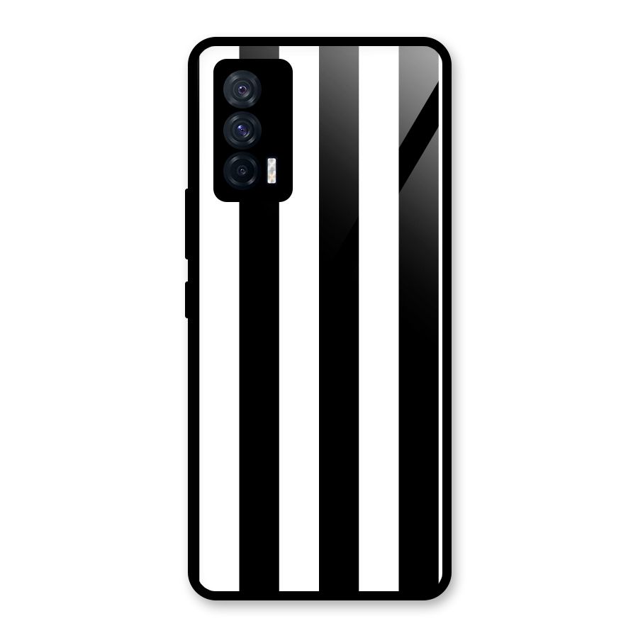 Lavish Black Stripes Glass Back Case for Vivo iQOO 7 5G