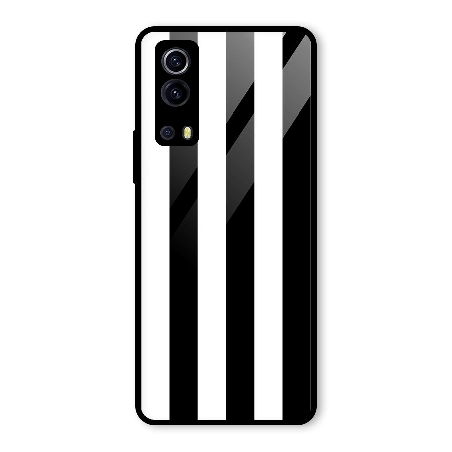 Lavish Black Stripes Glass Back Case for Vivo iQOO Z3