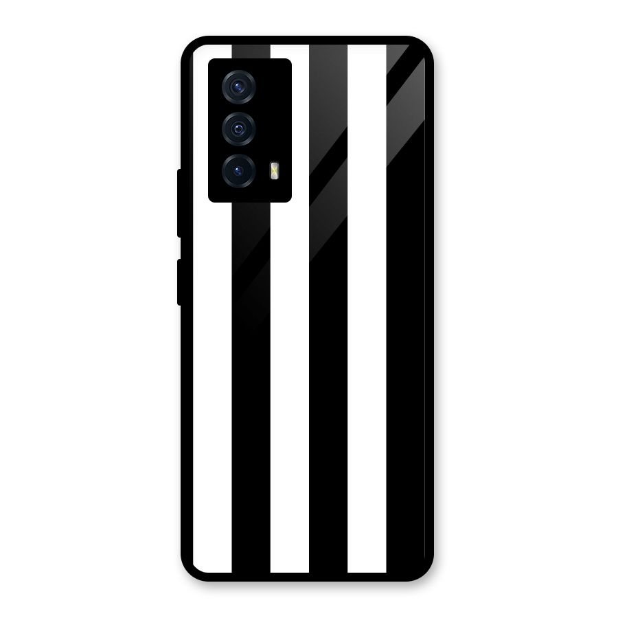 Lavish Black Stripes Glass Back Case for Vivo iQOO Z5