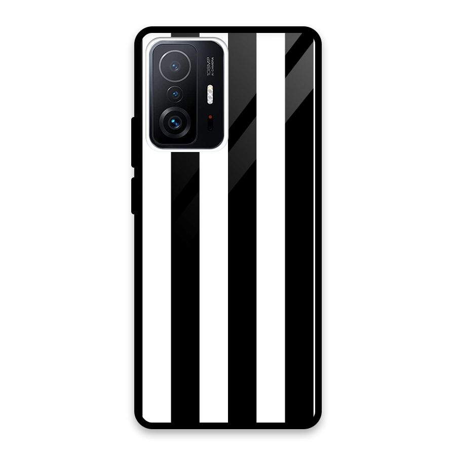 Lavish Black Stripes Glass Back Case for Xiaomi 11T Pro