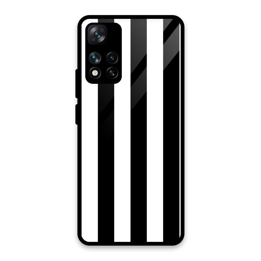 Lavish Black Stripes Glass Back Case for Xiaomi 11i HyperCharge 5G