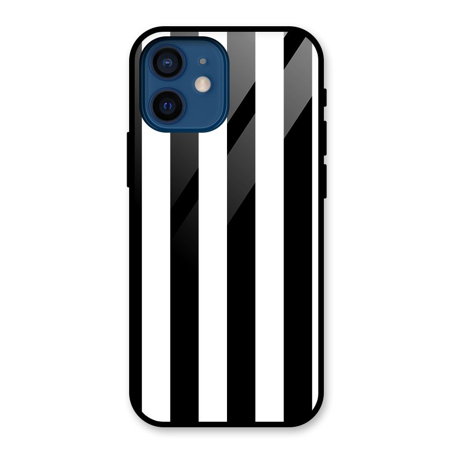 Lavish Black Stripes Glass Back Case for iPhone 12 Mini