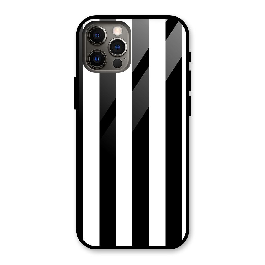 Lavish Black Stripes Glass Back Case for iPhone 12 Pro