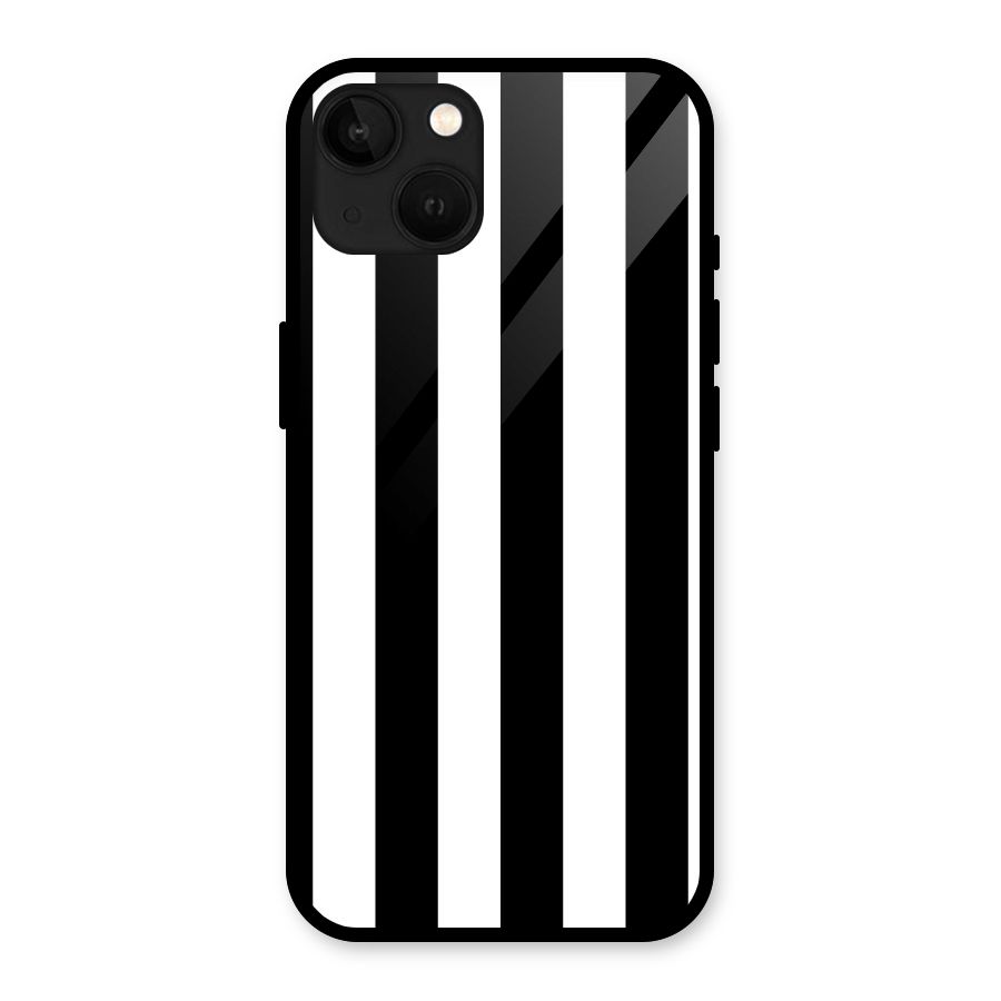 Lavish Black Stripes Glass Back Case for iPhone 13