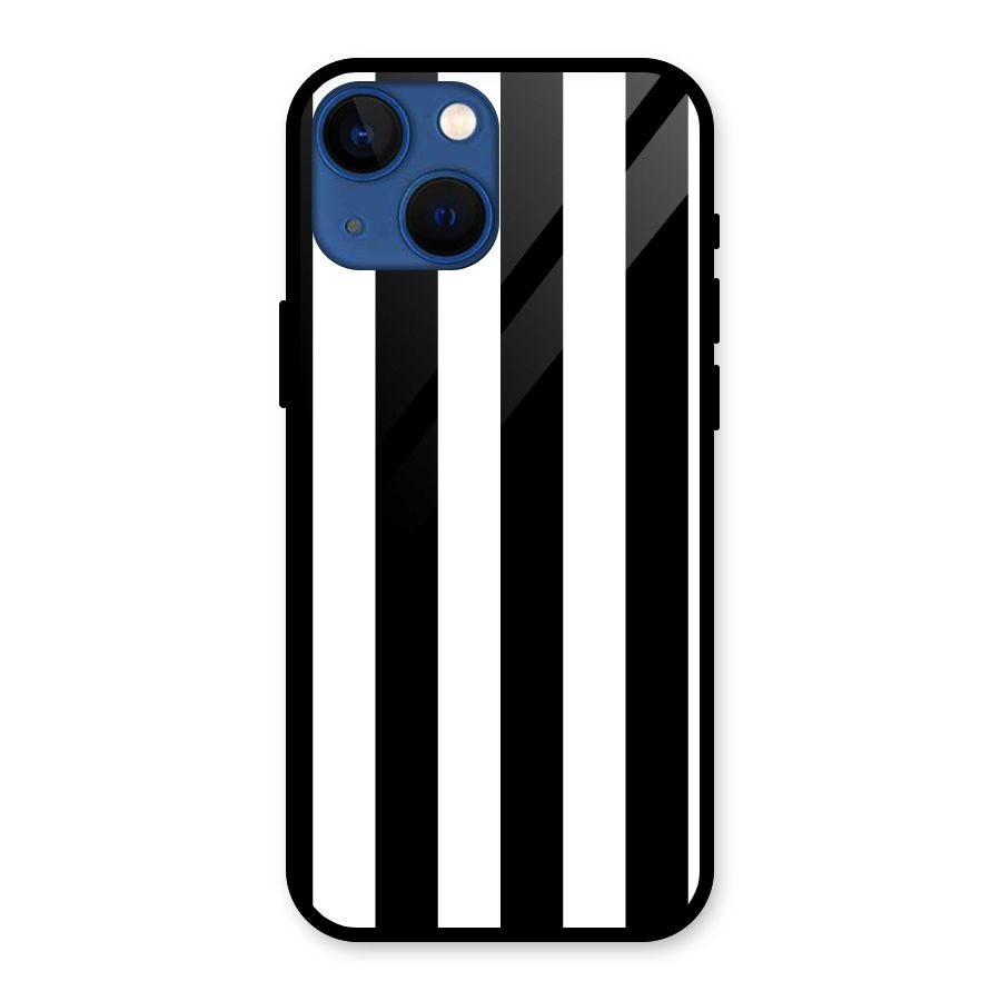 Lavish Black Stripes Glass Back Case for iPhone 13 Mini
