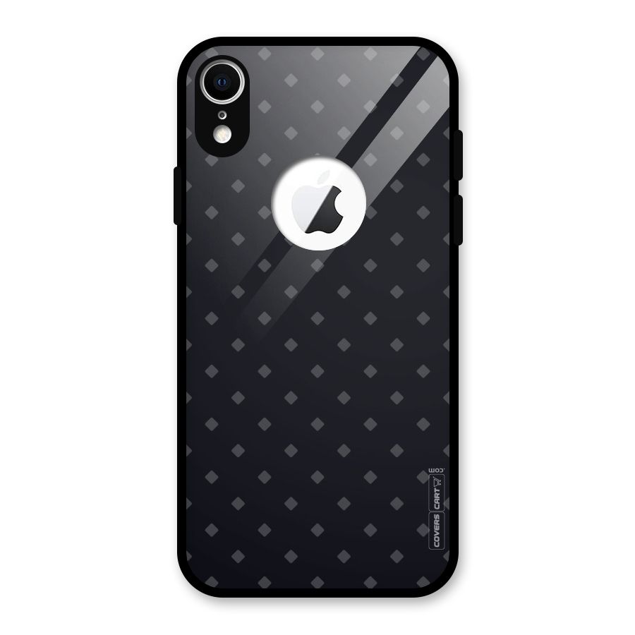 Lavish Diamond Pattern Glass Back Case for iPhone XR Logo Cut