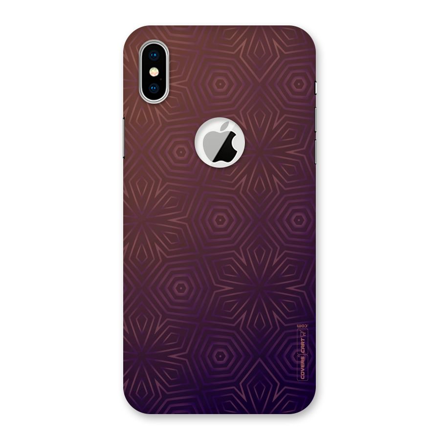 Lavish Purple Pattern Back Case for iPhone X Logo Cut