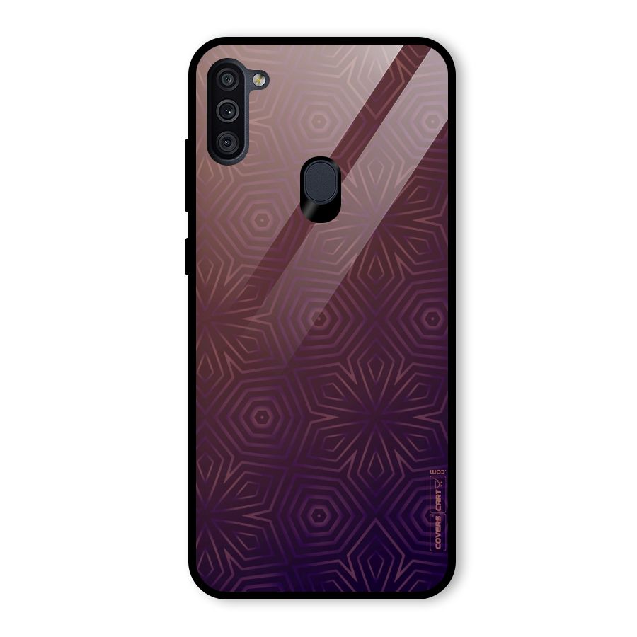 Lavish Purple Pattern Glass Back Case for Galaxy M11