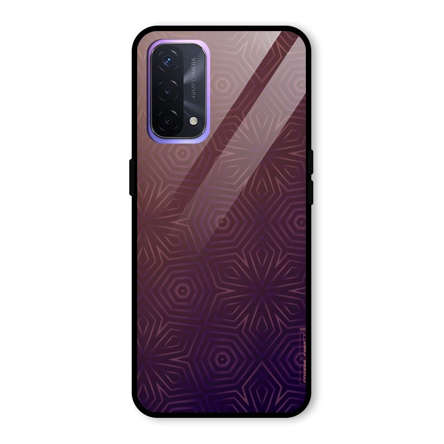 Lavish Purple Pattern Glass Back Case for Oppo A74 5G