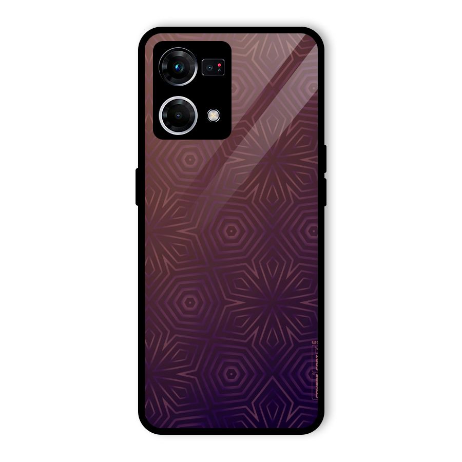 Lavish Purple Pattern Glass Back Case for Oppo F21 Pro 4G