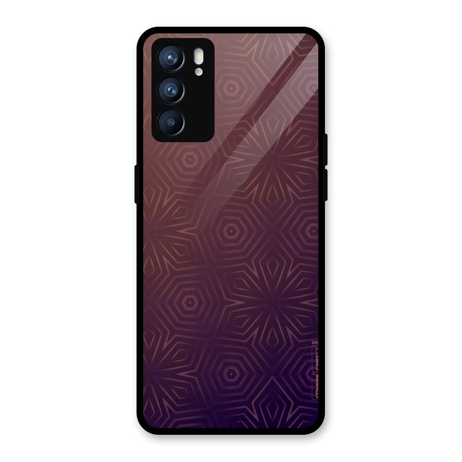 Lavish Purple Pattern Glass Back Case for Oppo Reno6 5G