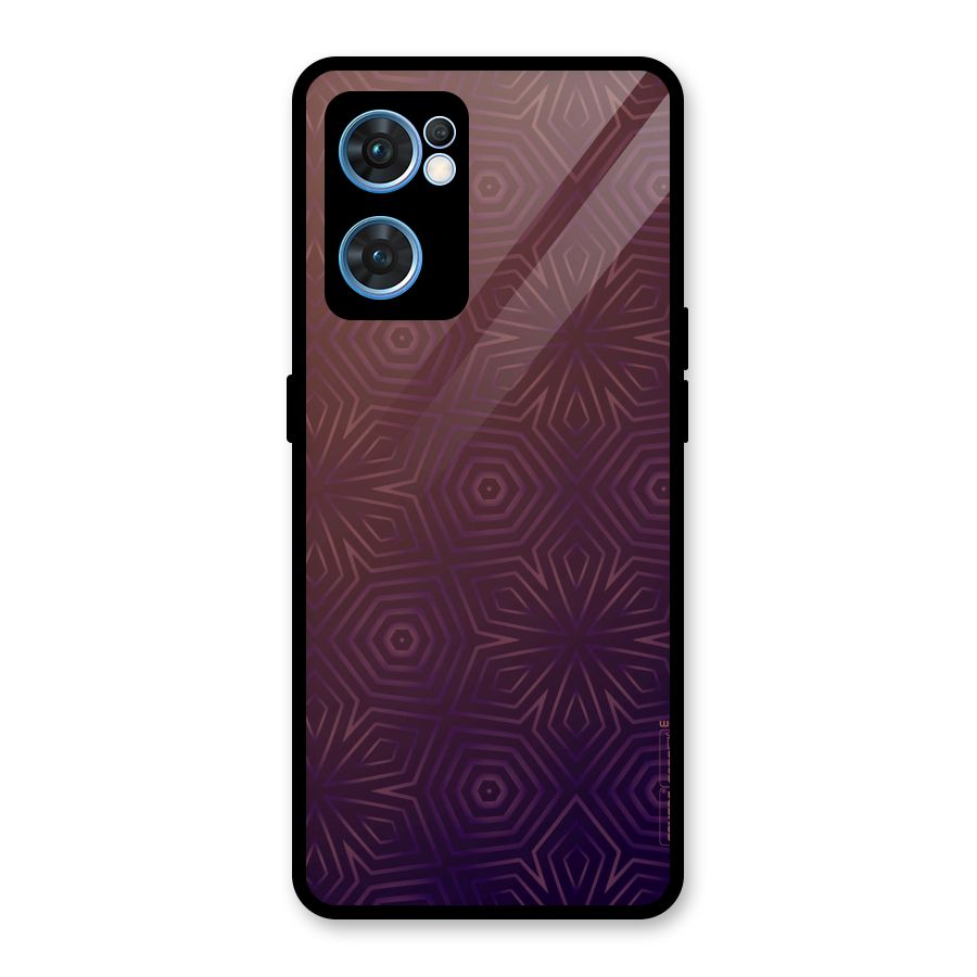 Lavish Purple Pattern Glass Back Case for Oppo Reno7 5G