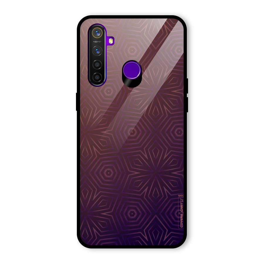 Lavish Purple Pattern Glass Back Case for Realme 5 Pro
