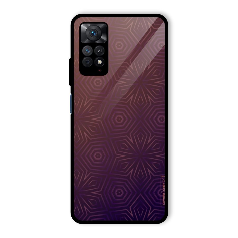 Lavish Purple Pattern Glass Back Case for Redmi Note 11 Pro