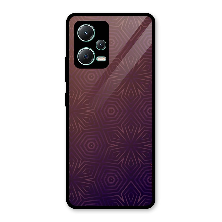 Lavish Purple Pattern Glass Back Case for Redmi Note 12 5G