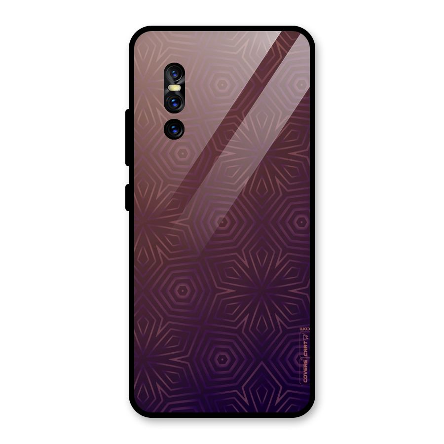 Lavish Purple Pattern Glass Back Case for Vivo V15 Pro