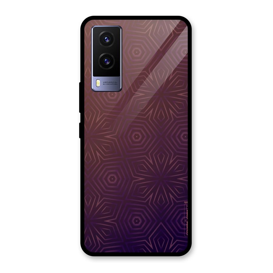 Lavish Purple Pattern Glass Back Case for Vivo V21e 5G