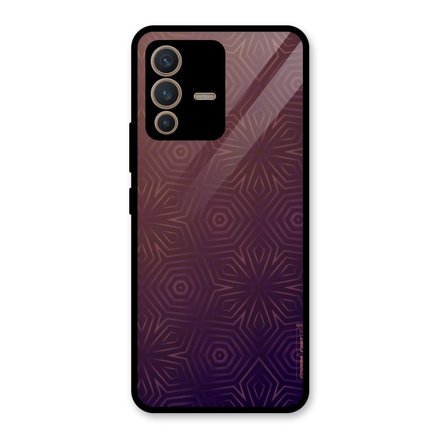 Lavish Purple Pattern Glass Back Case for Vivo V23 5G