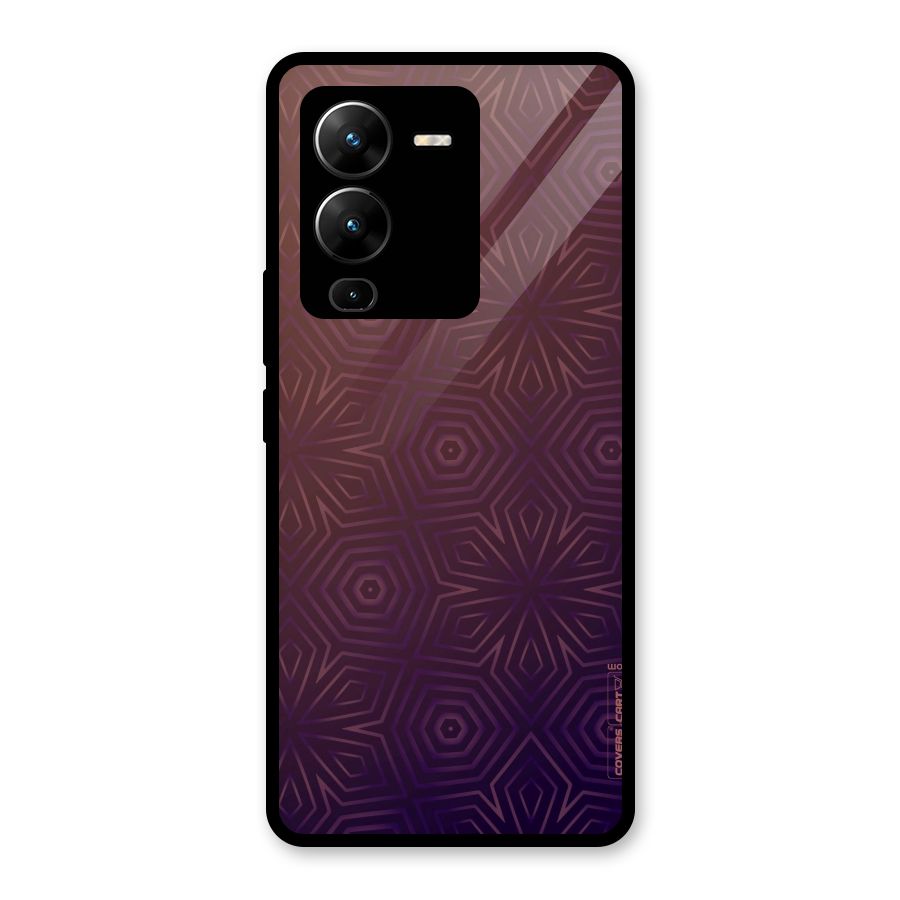 Lavish Purple Pattern Glass Back Case for Vivo V25 Pro