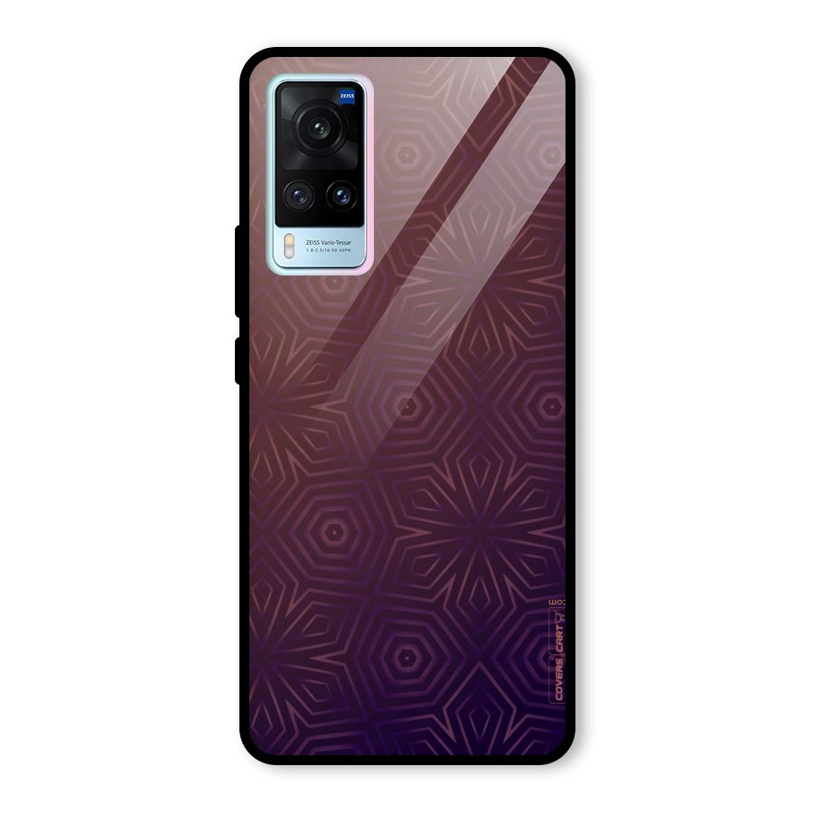 Lavish Purple Pattern Glass Back Case for Vivo X60