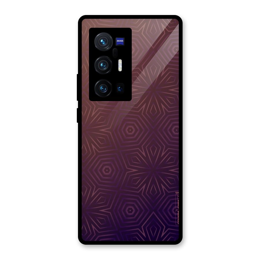 Lavish Purple Pattern Glass Back Case for Vivo X70 Pro Plus