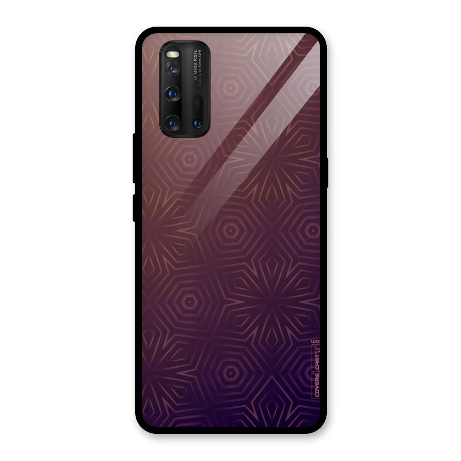 Lavish Purple Pattern Glass Back Case for Vivo iQOO 3
