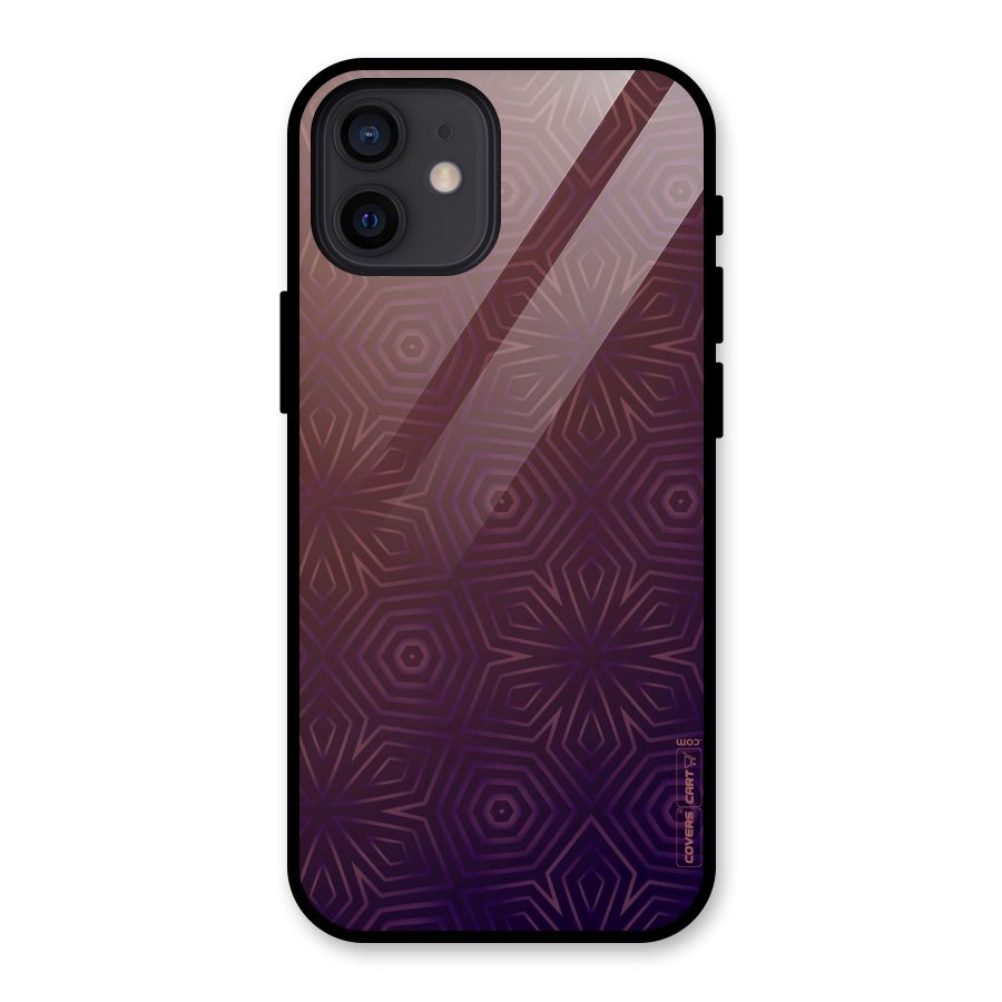Lavish Purple Pattern Glass Back Case for iPhone 12