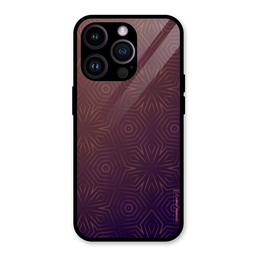 Lavish Purple Pattern Glass Back Case for iPhone 14 Pro