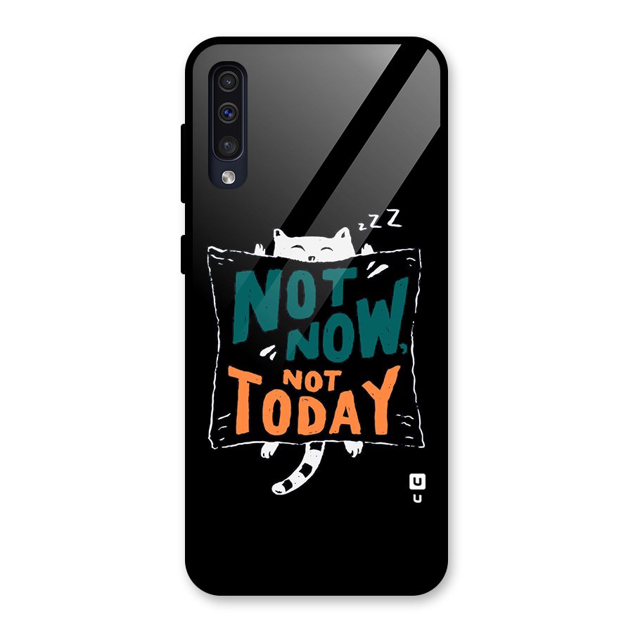 Lazy Cat Not Today Glass Back Case for Galaxy A50s