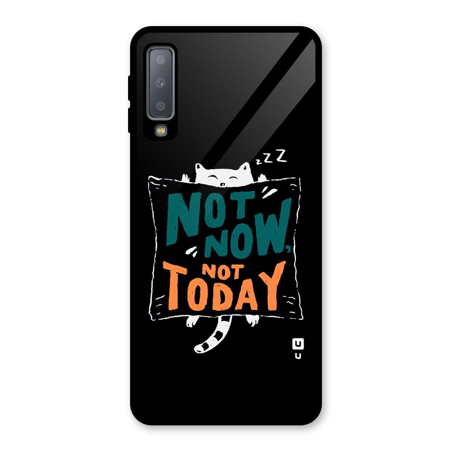 Lazy Cat Not Today Glass Back Case for Galaxy A7 (2018)